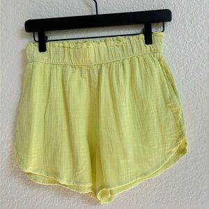 XS bright greenish yellow shorts